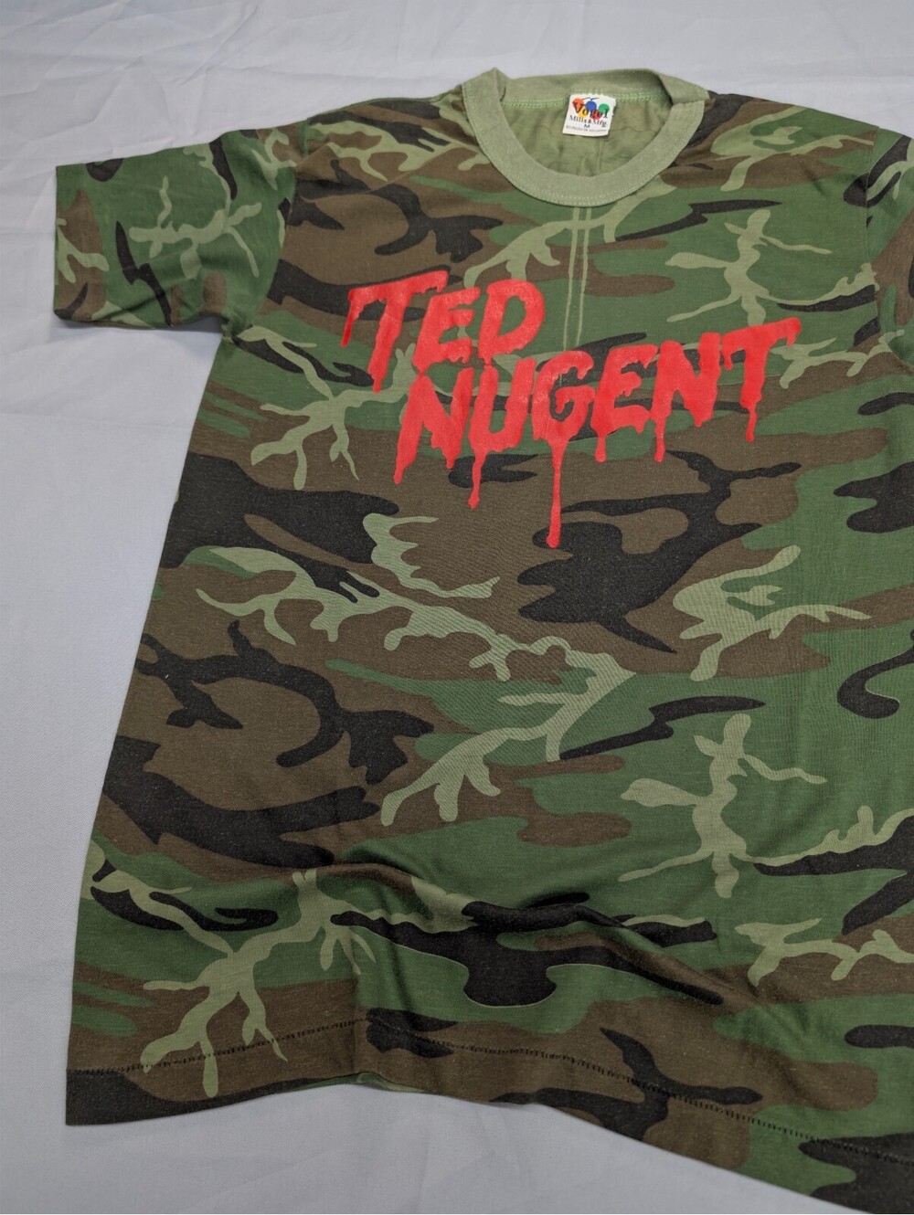 Ted Nugent Vintage Camo Shirt Vogel Mills M Single Stitch